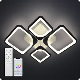 Люстра світлодіодна 517 Light 3color з пультом 120Вт Чорний (01673) - мініатюра 3
