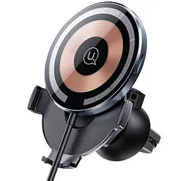 Автотримач з бездротовою зарядкою Usams CD164 15W 2in1 Magnetic Car Wireless Charger Transparent CD164DZ02 (6958444901664)