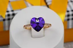 Кільце Xuping Jewelry сердечко Сваровскі синє р 18 золотисте