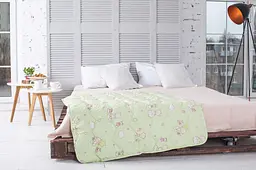 Ковдра дитяча Ecotton 110х140 см антиалергенна стьобана з бязі салатова 10-0214 green (19867) - мініатюра 2