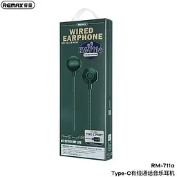 Навушники провідні Remax TYPE-C Wired Earphone for Music & Call RM-711a чорні - мініатюра 4