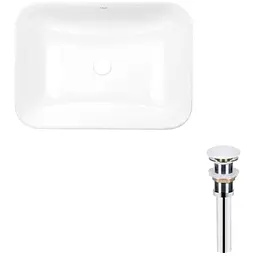 Комплект Qtap Scorpio: Раковина врізна прямокутна 615х390х150 мм White + Донний клапан PU02 (QT1411K491WN47291)