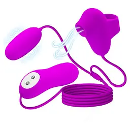 Вібратор з вакуумним стимулятором клітора Pretty Love Suction Vibro Bullets рожевий - мініатюра 3