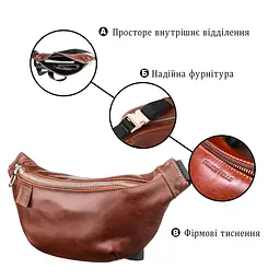 Поясна сумка Grande Pelle 11141 коричнева - мініатюра 4