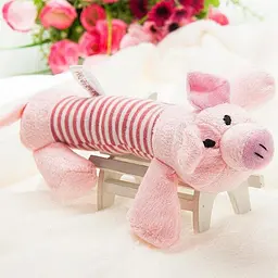 М'яка іграшка для собак Ducling, Elephant & Pig, рожева - мініатюра 8