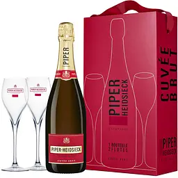 Набір: Шампанське Piper-Heidsieck Champagne Cuvee Brut біле брют 0.75 л + 2 келихи - мініатюра 2