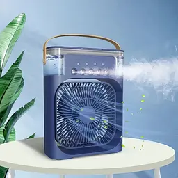 Портативний вентилятор настільний з підсвіткою та зволожувачем Air Cooler Fan USB - мініатюра 3