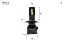 Комплект світлодіодних ламп Infolight S2 H4 60W - мініатюра 6