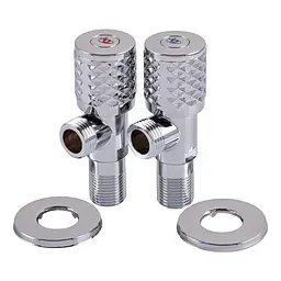 Набір кранів кутових Q Professional Exlusive кераміка 1/2″X1/2″ 9999 Chrome(1уп.) - мініатюра 4