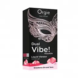 Рідкий вібратор Orgie Dual Vibe 15 мл, смак коктейлю Джин-тонік з полуницею
