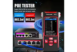 Багатофункціональний кабельний тестер Noyafa NF-859GK PoE тестер вітой пари, Wiremap, SCAN, NCV, QC, VFL, PING, IP-scan, RJ45 (19805) - мініатюра 12