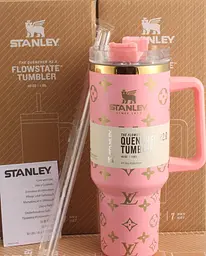 Термокухоль Stanley Quencher H2.0 Tumbler з неіржавкої сталі 1,18 л Pink Gold Monogram KT6007833