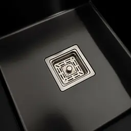 Кухонна мийка чорна Platinum PVD Handmade 65x50 L(квадратний сифон 3,0/1), Чорний - мініатюра 6