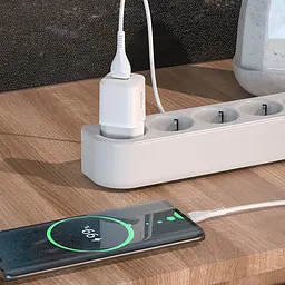 Комплект Адаптер мережевий HOCO Type-C Cable Briar dual port charger set N8 2USB білий - мініатюра 4