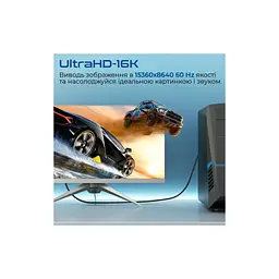 Кабель мультимедійний DisplayPort to DisplayPort v.2.0 dplink-16k.black Promate (dplink-16k.black) - мініатюра 3