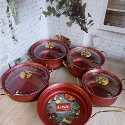Набір посуду O.M.S. Collection 3045-IND-Red 9 предметів - мініатюра 2