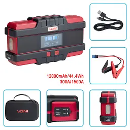 Пуско зарядний пристрій Voin 12000mAh/44,4Wh/12V START-300A/1500A (JS-600) - мініатюра 9