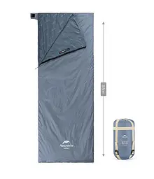 Спальник Naturehike Summer LW180 (NH21MSD09) +15°C - правий - 205см - сіро-синій - мініатюра 3