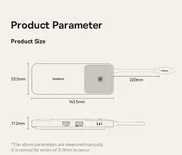 Перехідник - мультиадаптер - хаб Baseus OS Dual Fast Charging 6-in-1 (B0007090) - мініатюра 10