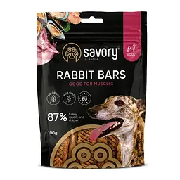 Ласощі для собак Savory Bars With Rabbit, джерки батончики, з кроликом, 100 г