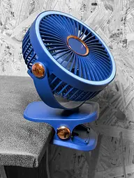 Вентилятор K1-150 акумуляторний з LED підсвічуванням та прищіпкою - Dark Blue - мініатюра 5