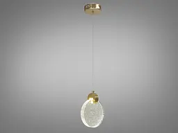 Підвісний світильник LED Diasha 3008/1G, 3W, золото, для коридору, вітальні, спальні, IP20, регулювання висоти