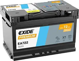 Автомобільний акумулятор EXIDE Premium Carbon Boost 6СТ-72Ah АзЕ 720A (EN) EA722 - мініатюра 1