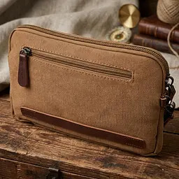 Практична чоловіча барсетка з текстилю 21260 Vintage коричнева - мініатюра 4