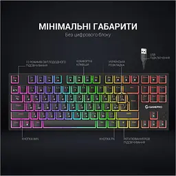 Клавіатура GamePro MK80R Red Switch RGB USB Black [111028] - мініатюра 10