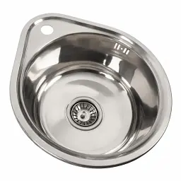 Кухонна мийка Platinum 4539 з нержавіючої сталі 0.6 мм D=39 см полірована (000018191) - мініатюра 2