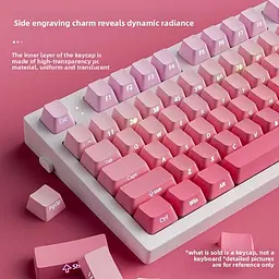 Набір кейкапів PBT Pink Gradient (130+) / рожевий OEM-комплект для ANSI / ISO клавіатур - мініатюра 4