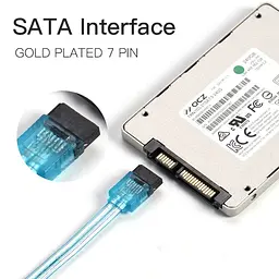 Кабель SATA 3.0 7pin, F/F, 0.5 м, L-конектор, Синій Vention - мініатюра 6