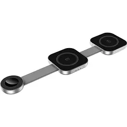 Бездротовий зарядний пристрій WiWU Planeta Trio 3in1 with MagSafe Silver (Wi-W031) [149148] - мініатюра 2