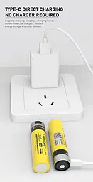 Акумулятор 18650 LiitoKala Li-ion 3500mAh 3.7V Type-C (Жовтий) - мініатюра 4
