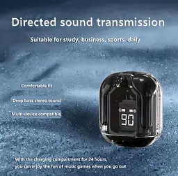 Бездротові Bluetooth-навушники з цифровим дисплеєм і Hi-Fi T2 TWS звуком Чорні - мініатюра 6