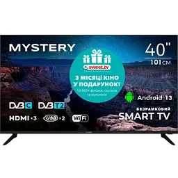 Телевізор TV 40 Mystery MTV-4060FST2 Full HD/Smart/Android 13/Wi-Fi/Frameless/Чорний