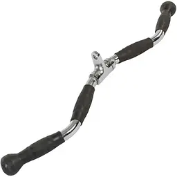 Ручка для верхньої тяги York Fitness 70см W-подібна з гумовими рукоятками, хром - мініатюра 3