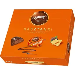 Цукерки Wawel Kasztanki темний шоколад зі шматочками вафель, 330г (925507) - мініатюра 2