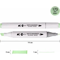 Набір спиртових маркерів Santi Professional SA-173 тьмяно-зелений 6 шт. (390866) - мініатюра 2