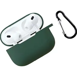 Чохол Silicone Case + Carbine для AirPods Pro 2 Dark Green [132178] - мініатюра 3