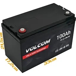 Акумулятор Rebel AGM Volcom 12V 100Ah VRLA - мініатюра 5