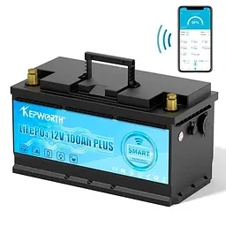 Акумулятор Kepworth LiFePO4 12V (12V/100Ah/1200Wh) (KW-12-100-bluetooth-tool) [110732] - мініатюра 2