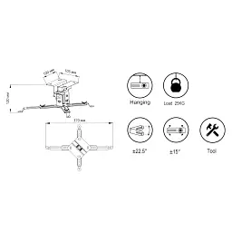Кронштейн до проектора Vinga PC00-12W - мініатюра 4