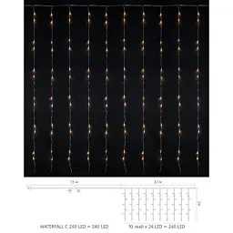 Гірлянда Delux Waterfall С 240LED 2х2 м Теплий білий/прозорий IP20 (90018000) - мініатюра 2