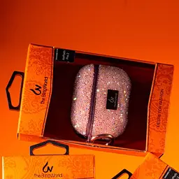 TPU чохол Bling World Rock Diamond для навушників AirPods 3 Рожевий - мініатюра 2