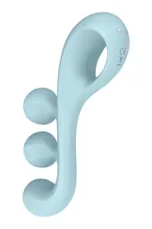 Вібратор для потрійної стимуляції Satisfyer Tri Ball 2 20.5 см блакитний - мініатюра 7