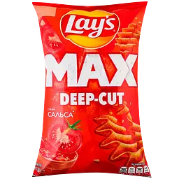 Набір: чипси Lays Max Strong Чилі та лайм картопляні 95 г + чипси Lays Max Deep-cut Сальса Рифлені картопляні 95 г + чипси Lays Max Рифлені Сметана та цибуля картопляні 95 г - мініатюра 3