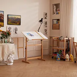 Стіл художній креслярський Meeden 6063, 90x60x84 см, дерев'яний, регульована висота - мініатюра 7