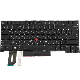 Клавіатура для ноутбука LENOVO (ThinkPad: T14s) rus, black, підсвічування клавіш, без кадру, з джойстиком - мініатюра 2