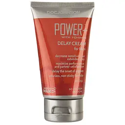 Крем Doc Johnson Power+ with Yohimbe Delay Cream - Потужний -пролонгатор з екстрактом Йохімбе, 56 г